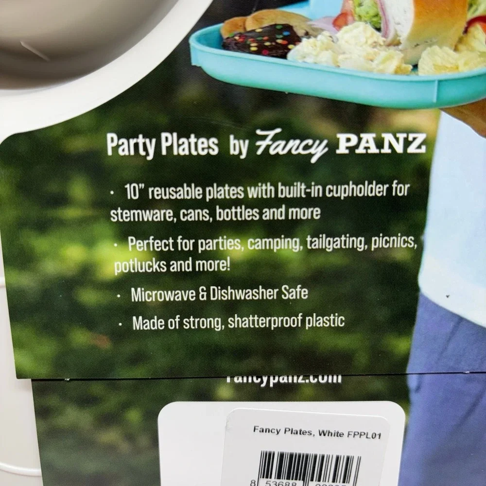 Fancy Panz Party Plates - Cream - Brand New PACK‎ OF 4